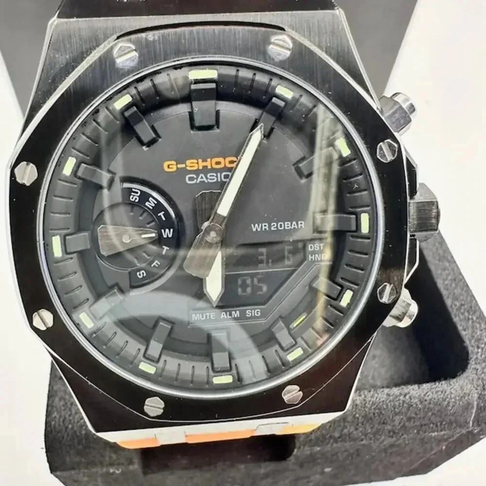 NEW In Box Casio G-Shock Ga-2100 Gen 5 Casioak Mod Orange Strap Mens OS